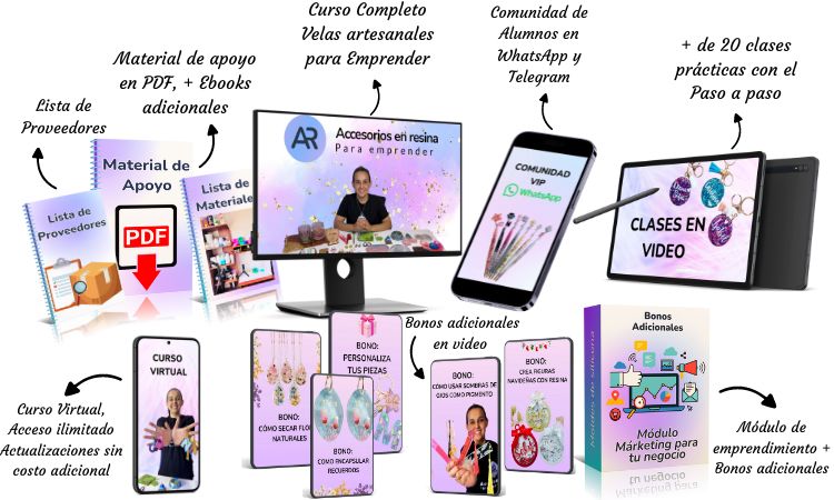 Bonos y acceso al curso de resina